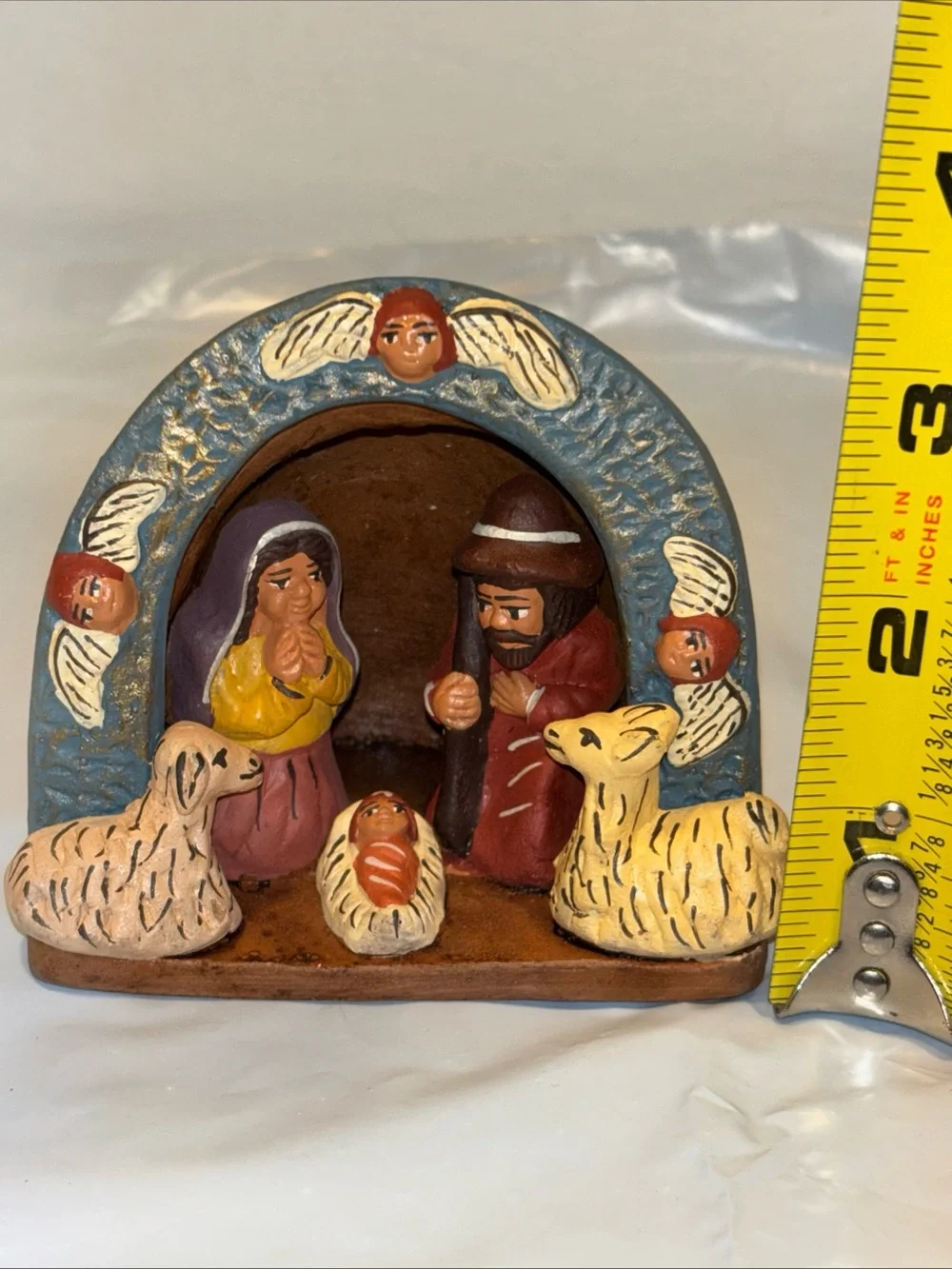 Peru Folk Art Artisan Terra Cotta Clay Pottery Nativity by Manos Amigas s.a.
